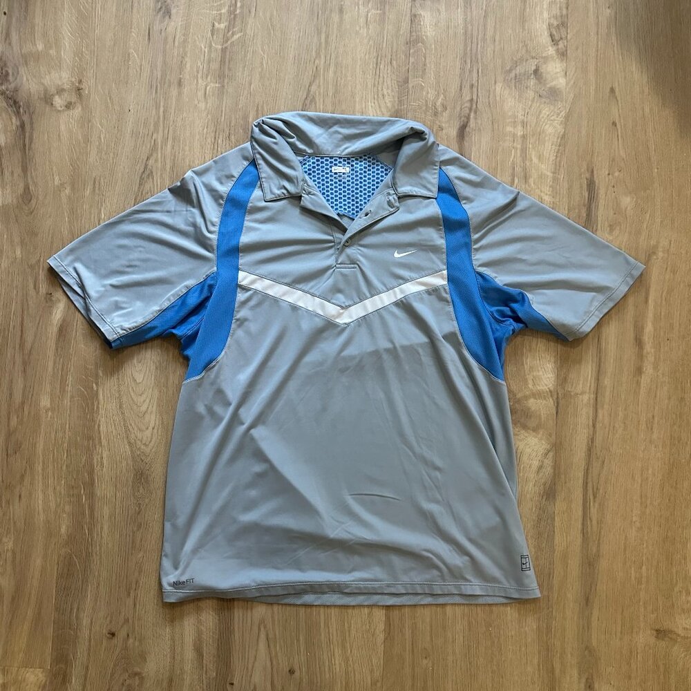 Nike Men's Fit-Dry Shirt in gray/blue/white - L